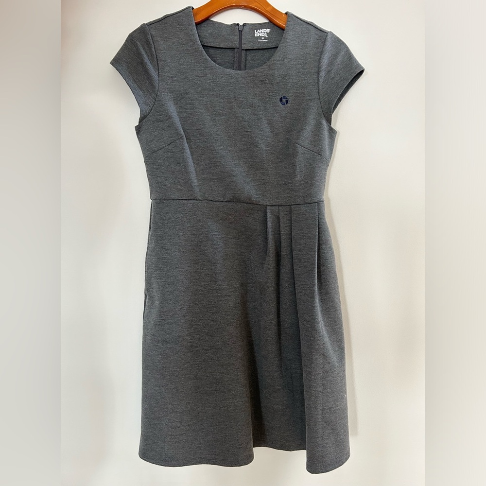 Land's End Chase Bank Pleated Dress with Pockets